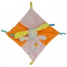 Doudou lapin orange avec hochet