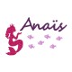 Appliqué thermocollant personnalisé sirène rose et poissons