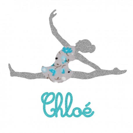 Appliqué thermocollant personnalisé danseuse bleu