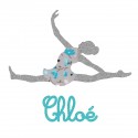 Appliqué thermocollant personnalisé danseuse bleu