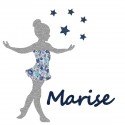 Appliqué thermocollant personnalisé petite danseuse bleu