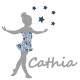 Appliqué thermocollant personnalisé petite danseuse bleu