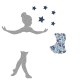 Appliqué thermocollant personnalisé petite danseuse bleu
