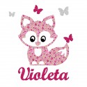 Appliqué thermocollant personnalisé petit renard rose