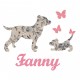 Appliqué thermocollant chien liberty gris fille