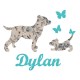 Appliqué thermocollant chien liberty gris garçon