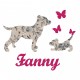 Appliqué thermocollant chien liberty gris fille