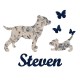 Appliqué thermocollant chien liberty gris garçon