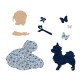 Appliqué thermocollant personnalisé fillette et chien bleu