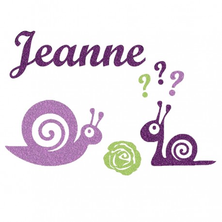 Appliqué thermocollant escargot mauve fille
