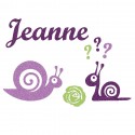 Appliqué thermocollant escargot mauve fille en flex pailleté