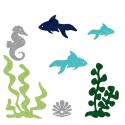 Appliqué thermocollant personnalisé poissons bleus