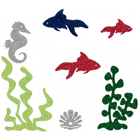 Appliqué thermocollant personnalisé poissons rouges