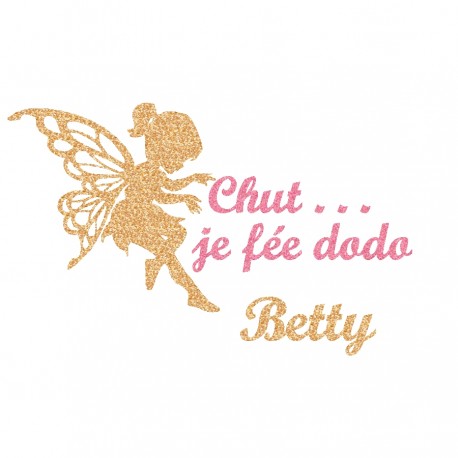 Appliqué thermocollant personnalisé fée dorée chut