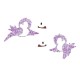 Appliqué thermocollant personnalisé oiseaux liberty mauve