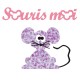 Appliqué thermocollant souris moi mauve