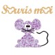 Appliqué thermocollant souris moi mauve