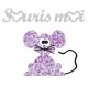 Appliqué thermocollant souris moi mauve