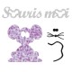 Appliqué thermocollant souris moi mauve