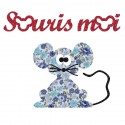Appliqué thermocollant souris moi bleu