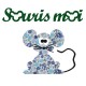 Appliqué thermocollant souris moi bleu