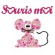 Appliqué thermocollant souris moi rose