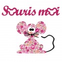 Appliqué thermocollant souris moi rose