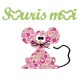 Appliqué thermocollant souris moi rose