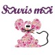 Appliqué thermocollant souris moi rose