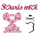 Appliqué thermocollant souris moi rose
