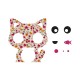 Appliqué thermocollant personnalisé chat en liberty et poisson en flex pailleté