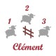 Appliqué thermocollant 1 2 3 mouton fille en flex pailleté