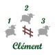 Appliqué thermocollant 1 2 3 mouton fille en flex pailleté