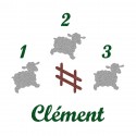 Appliqué thermocollant 1 2 3 mouton garçon en flex pailleté