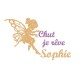 Appliqué thermocollant personnalisé fée rêve flex pailleté doré