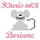 Appliqué thermocollant personnalisé souris moi rose en flex pailletéailletéailleté