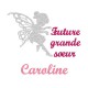 Appliqué thermocollant personnalisé future grande soeur flex pailleté argent et fushia