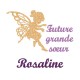 Appliqué thermocollant personnalisé future grande soeur flex pailleté doré et parme