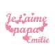 Appliqué thermocollant fête des pères en flex pailleté fille