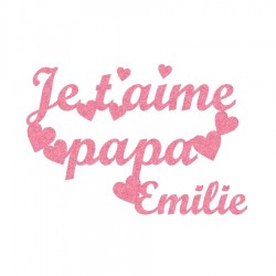 Appliqué thermocollant fête des pères en flex pailleté fille