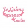 Appliqué thermocollant fête des pères en flex pailleté fille
