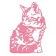 Appliqué thermocollant chat assis rose en flex pailleté
