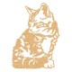 Appliqué thermocollant chat assis en flex pailleté or ou argent