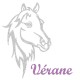 Appliqué thermocollant personnalisé profil cheval en flex pailleté argenté