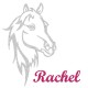 Appliqué thermocollant personnalisé profil cheval en flex pailleté argenté