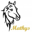 Appliqué thermocollant personnalisé profil cheval en flex pailleté noir