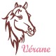Appliqué thermocollant personnalisé profil cheval en flex pailleté marron