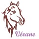 Appliqué thermocollant personnalisé profil cheval en flex pailleté marron