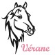 Appliqué thermocollant personnalisé profil cheval noir en flex pailleté