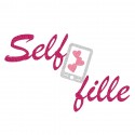 Appliqué thermocollant personnalisé selfie fushia en flex pailleté